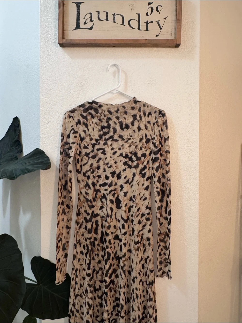 RESA The Lyon Maxi Dress In Balthazar Long Sleeve Mock Neck Leopard Print Small
